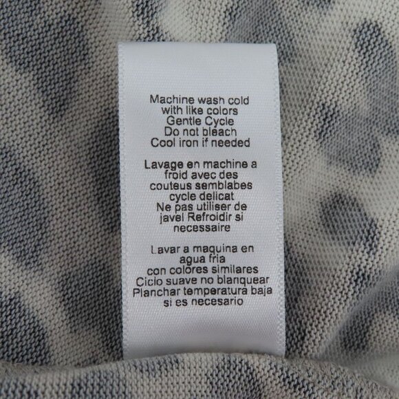 GUESS Womens Small Gray Fuzzy Leopard Animal Print Long Sleeve Open Front Duster - Picture 8 of 10